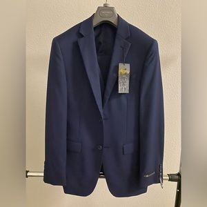 NWT Caravelli Mens Navy Blue Suit Size 36R 30W